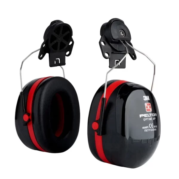 3M™ PELTOR™ Optime™ III Earmuffs, 34 dB, Black/Red, Helmet Mounted, H540P3E